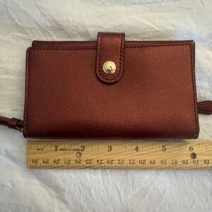 Coach Leather Wristlet with Snap Closure